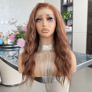 Perruque à dentelle frontale CARKIRA 13x4, 18 pouces, vague d'eau, couleur gingembre cuivré, dentelle transparente, sans colle, ligne de cheveux naturelle scandinave, résistante à la chaleur - Product Image 4