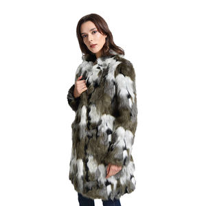 Jrfur vendita calda donna cappotto in pelliccia sintetica verde militare falso lungo Slim inverno caldo colorato giacca di pelliccia artificiale - Product Image 2