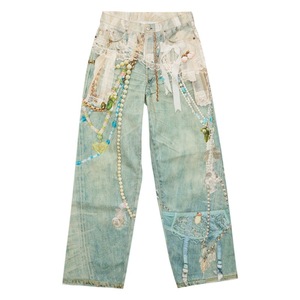 HC Jean décontracté en denim de coton 12 oz, coupe droite, personnalisable OEM ODM, faible MOQ, délavage vintage, déchiré, effet moustaches de chat - Product Image 2