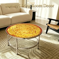 Décoration de luxe artisanale en cristal Liuli, motif pivoine, écologique, étanche, moderne et élégante, pour salon, hôtel et maison