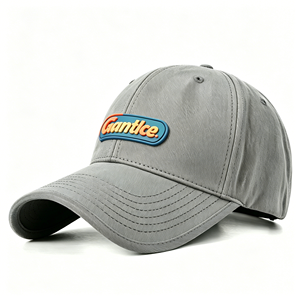 Fashion <b>Grey</b> <b>Baseball</b> <b>Cap</b> for Men and Women Custom Retro/Sports Rubber Logo Hat - Product Image 1
