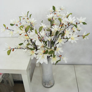 Décorations de fleurs de magnolia artificielles 30cm-100cm blanc bleu rose pour la décoration de la maison et des mariages - Product Image 3