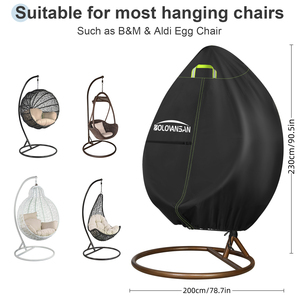 Housses imperméables pour fauteuils suspendus de patio, housses de chaise suspendue d'extérieur avec fermeture éclair étanche, <span class=keywords><strong>housse</strong></span> de balançoire double place - Product Image 1
