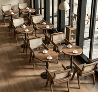 Ensemble de mobilier de restaurant sur mesure de luxe moderne, sièges modulaires en bois massif, table à manger, chaises pour hôtel, bistrot, projet