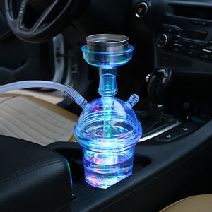 Nouveau Design Cool Voyage Pas Cher <span class=keywords><strong>Shicha</strong></span> Sheesha En Plastique Portable Petit Détail Voiture Narguilé Tasse Shisha Ensemble Avec Lumière LED Tuyau De Fumée - Product Image 6