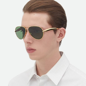 Bottega BV Timeless Teardrop Pilot Sunglasses Lightweight Metal Frame Stylish Shades for Daily Travel Driving Veneta - Product Image 6