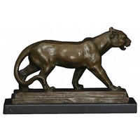 Bronze coulé noir léopard Statue métal laiton guépard Sculpture jardin décoratif panthère à vendre