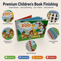 Livre d'activités Montessori interactif personnalisé pour tout-petits, en feutre, avec reliure spirale, sur le thème des animaux du zoo, éducatif, pour enfants, impression de livres