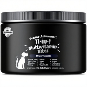 Compléments alimentaires pour animaux de compagnie entièrement personnalisés, de qualité alimentaire, soutien immunitaire, santé des articulations, multivitamines naturelles, comprimés à absorption rapide, saumon - Product Image 1