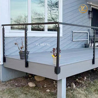 YL METAL Prix usine Garde-corps à câble noir de 42 pouces à montage supérieur pour terrasse extérieure, balcon et escalier