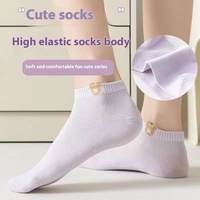 Printemps à la mode pour femmes en gros Tube court polyvalent mince Ins Mickey Preppy Style maille été bateau chaussettes