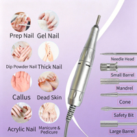 Populaire 45000RPM Borstelloze Nagelboorpen met Lage Trillingen, Oplaadbaar, Draagbaar, voor Manicure en Pedicure, geschikt voor Salon en Thuisgebruik