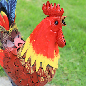 Fábrica al por mayor estatua de Metal de tamaño real Animal jardín hierro fundido decoración estatua pollo patio arte escultura Metal al aire libre Gallo - Product Image 5