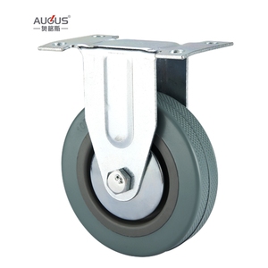 Leichtlast-Lenkrolle Schwenkbar & Fest Graues PVC-Belag mit PP-Kern Lenkrolle - Product Image 2