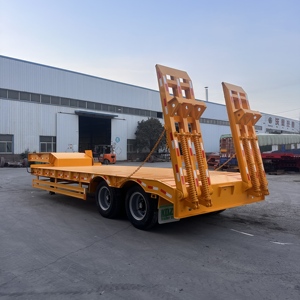 รถกึ่งพ่วงพื้นเรียบต่ำ รับน้ำหนักได้ 60 ตัน จัดจำหน่ายโดยโรงงานจีนสำหรับเครื่องจักรและอุปกรณ์ขนส่ง - Product Image 1