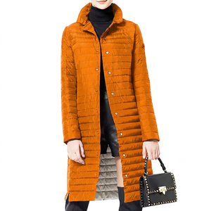 KIJQJW13 Women's Long <b>Quilted</b> Coat <b>Jacket</b> Breathable Cotton Striped Rivet Camouflage Pearl Fast Delivery Dyed Embroidery Diamond - Product Image 2