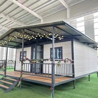 Casa Contenedor Móvil Expandible de 2-3 Dormitorios, Cocina, Salón, Diseño Moderno, Panel Sándwich, Techo Inclinado, Terraza, Entrada Plegable