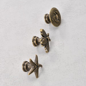 Tay nắm tủ quần áo kiểu Bắc Âu, chất liệu hợp kim cổ điển, hình sao biển, một lỗ, mạ điện, kiểu dáng độc đáo - Product Image 4