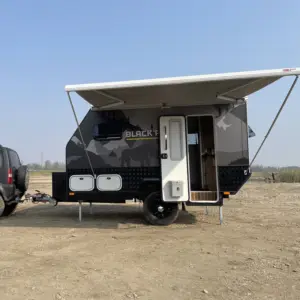 Năng lượng mặt trời bảng điều khiển hệ thống treo ngăn kéo mái hiên ổn định Camper Trailer trailing off road Tiny House Trailer với khung gầm mạ kẽm