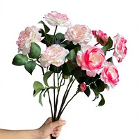 Fleur artificielle unique Prunier en fleurs Rose Camélia pour décoration de mariage, extérieur, maison, bouquet, accessoires de photographie de table