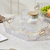 Vierkante PET fruit schaal dienblad ecologisch modern luxe feestgebruik transparant salontafel snack schaal