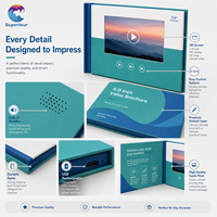 Brochure vidéo d'entreprise personnalisée A5 à couverture rigide avec écran LCD 5 pouces 800x480, interrupteur magnétique et lecture automatique, pour le branding et l'art populaire