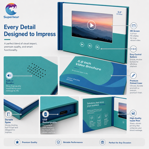 Brochure <span class=keywords><strong>Video</strong></span> Aziendale Personalizzata A5 con Copertina Rigida, LCD da 5 Pollici 800x480, Interruttore Magnetico, Riproduzione Automatica, Branding Aziendale, Arte Popolare - Product Image 6