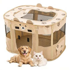 Parque de juegos profesional y resistente para perros pequeños y gatos, con cubierta de techo extraíble y lavable, diseño multipanel, tipo tienda de campaña de viaje, en tela Oxford. - Product Image 1