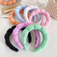 Headband Spa Cloud Bubble Puffy, Headband Wanita untuk Makeup Removal, Perawatan Kulit, Spons Wajah Lembut, Headband Spa untuk Mencuci Muka