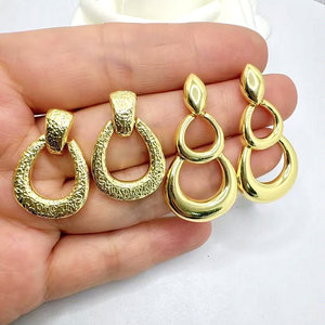 Bonitos Pendientes chapados en <span class=keywords><strong>oro</strong></span> <span class=keywords><strong>de</strong></span> estilo minimalista chapados en <span class=keywords><strong>oro</strong></span>, pendientes colgantes <span class=keywords><strong>de</strong></span> moda para mujer, venta al por mayor - Product Image 1