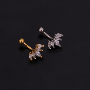 Pendientes de acero inoxidable con circonita, tipo piercing de moda, con varilla curva en espiral para la oreja y arete de ceja tipo push-pin - Product Image 2