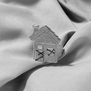 Vente en gros <span class=keywords><strong>de</strong></span> bagues pour femmes et hommes plaquées or 18 carats, nouvelle collection, bagues en forme <span class=keywords><strong>de</strong></span> <span class=keywords><strong>maison</strong></span>, style hip-hop, serties <span class=keywords><strong>de</strong></span> pierres - Product Image 4