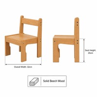 Chaise pour enfants en bois de hêtre Chuangjin, hauteur d'assise 26 cm, style Montessori, pour maternelle et garderie, vente en gros, fabricant