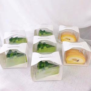 China Groothandel Nieuw Ontwerp Mini Tiramisu Plak Taartdoos Doorzichtige Plastic Huisdier Zoete Dessert Papieren Doos Met Handvat - Product Image 4