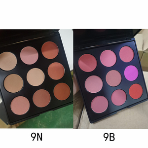 Palette de fard à <span class=keywords><strong>joues</strong></span> mat 9 couleurs avec logo privé, fard à <span class=keywords><strong>joues</strong></span> facial modulable, poudre pressée, palette de maquillage pour femmes, coffret cadeau - Product Image 2