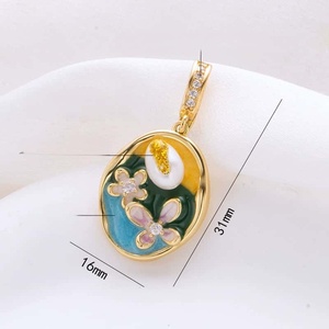 Collana Artigianale da Donna con Ciondolo di Perle Naturali d'Acqua Dolce Stile Pittura <span class=keywords><strong>a</strong></span> Olio <span class=keywords><strong>Monet</strong></span>, Accessorio Gioiello Moda Quotidiana - Product Image 5