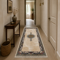 Cream Persian Runner Rug 80x200cm Medallion Floral Carpet for Hallway Living Room Home Decor Wholesale