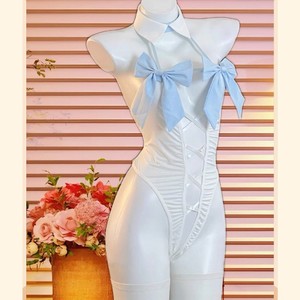 Body de lencería sexy Golden Shuttle Weaving Fun, talla única, blanco, viscosa, para mujer - Product Image 1