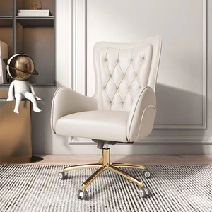 Muebles de oficina modernos <span class=keywords><strong>Silla</strong></span> de oficina de cuero giratoria con marco dorado de lujo para <span class=keywords><strong>escritorio</strong></span> de computadora <span class=keywords><strong>Silla</strong></span> de habitación de oficina - Product Image 1