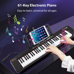 <span class=keywords><strong>Piano</strong></span> électronique à 61 touches Clavier de <span class=keywords><strong>piano</strong></span> multifonctionnel Instrument de musique portable Clavier éclairé <span class=keywords><strong>Piano</strong></span> <span class=keywords><strong>numérique</strong></span> - Product Image 5