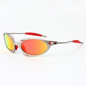 Occhiali da sole <span class=keywords><strong>Romeo</strong></span> UV400 lenti a specchio polarizzate struttura in metallo alla moda Y2K tecnologia occhiali oro nero opaco copertura completa - Product Image 6