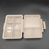 Trousse de rangement pour pilules à 9 compartiments, en plastique PP et paille de blé, double couche, rectangulaire, écologique, personnalisable, à prix abordable, vente chaude