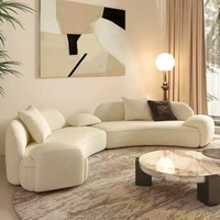 Ensemble de canapés nuage en forme de L au design moderne Mobilier de maison avec tissu en lin duvet pour hall d'hôtel ou de salon