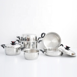 Juego de utensilios de cocina de <span class=keywords><strong>acero</strong></span> <span class=keywords><strong>inoxidable</strong></span> sin agua y sin aceite, ollas y <span class=keywords><strong>sartenes</strong></span> de grado quirúrgico 304 para cocina casera, 22 unidades - Product Image 4