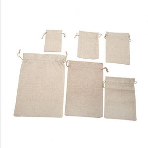 Jute Cotton Canvas <b>Drawstring</b> Bag 10*18cm Customizable Gift Wrapping <b>Pouch</b> with Silk Screen Printing and Custom Logo - Product Image 5