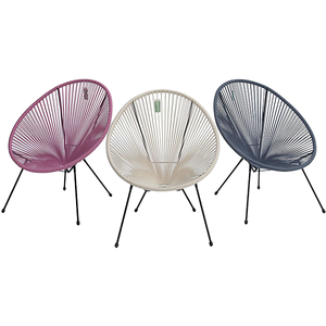 Chaise de jardin en rotin PE pour l'intérieur et l'extérieur, chaise de patio, chaise de salle à manger, chaise d'hôtel, cadre en aluminium, portable, pliable, moderne, luxueuse, <span class=keywords><strong>Acapulco</strong></span> - Product Image 6