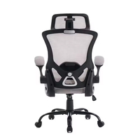 Meilleure chaise de bureau ergonomique moderne grise avec base en fer, dossier en maille réglable, en aluminium et plastique, avec repose-pieds pivotant en mousse – Vente en gros