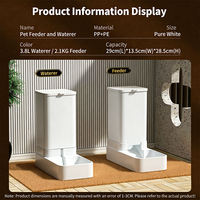 Fontaine à eau et distributeur automatique de nourriture pour chats et chiens, avec bac de stockage de graines, bol de nourriture et d'eau automatique pour animaux de compagnie
