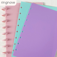 Carnet à disques RINGNOTE format Lettre en plastique PP, lot de 50, anti-rayures, avec gaufrage et débossage, pour agenda et journal