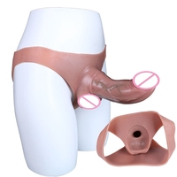 Grand Godemichet Anal Épais Creux à Sangle pour Sous-vêtements